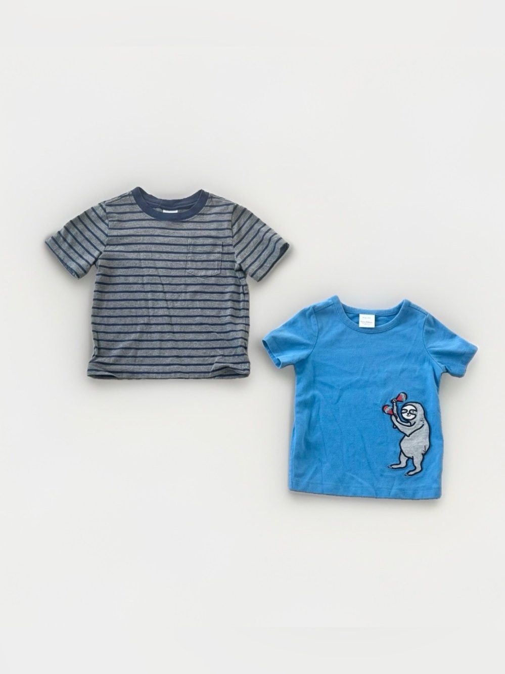 Lot Of 2 Hanna Andersson Sz 3T Boys Short Sleeve T-Shirts Sloth